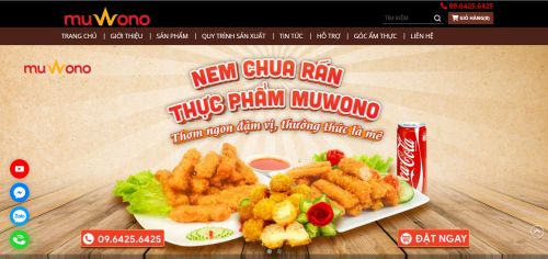 Thiết kế website Đồ ăn vặt Muwono