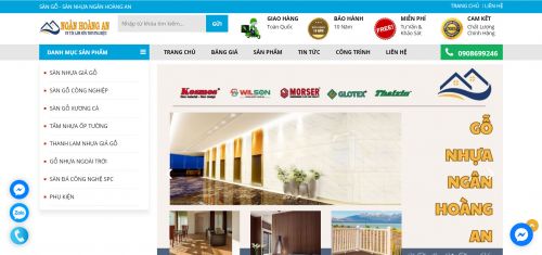 Thiết kế website nội thất sàn gỗ công nghiệp