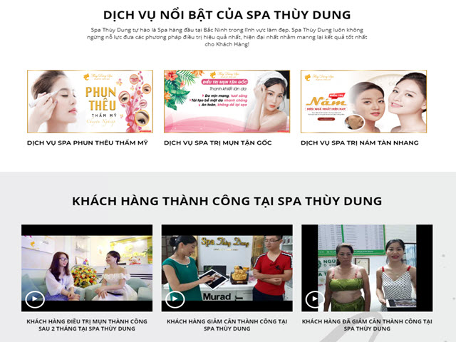 Website Spa Thùy Dung - Các khách hàng thành công