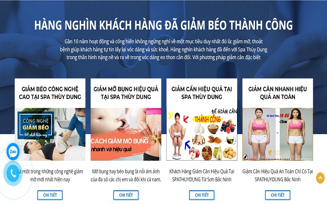 Thiết kế website spa Thùy Dung