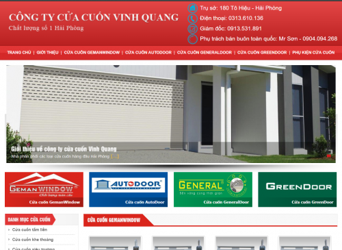 Thiết kế website cửa cuốn Vinh Quang